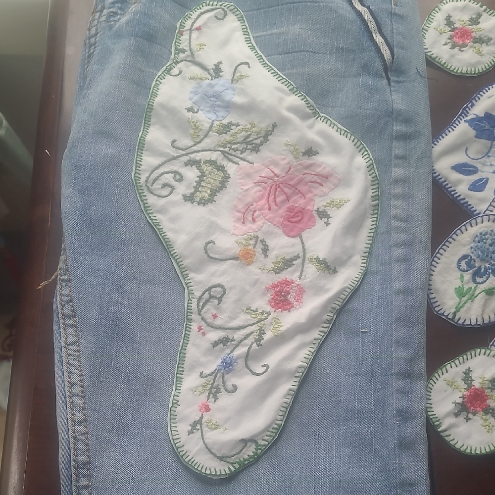 Floral Embroidered Patch For Jeans Purses Hats Large